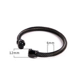 Cotes du bracelet jonc boxe : câble de 6 mm et embouts poings de 12 mm