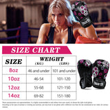 Guide des tailles des gants de boxe Crâne Fleur