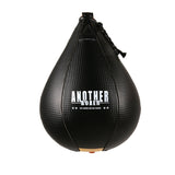 Poire de vitesse boxe seule, cuir PU noir texturé avec laçage