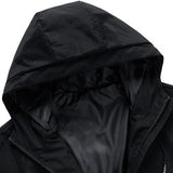 Capuche du coupe-vent Lonsdale noir, doublure intérieure