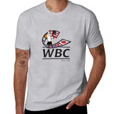 T-shirt de boxe WBC gris, logo au bras ganté et ruban de drapeaux