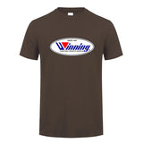 T-shirt Winning marron chocolat, logo ovale Winning imprimé sur la poitrine