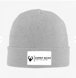 Bonnet de boxe gris clair en tricot à revers avec étiquette tissée Esprit Boxe