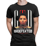 T-shirt Gervonta Davis Undefeated vu de face, lettrage UNDEFEATED CHAMPION