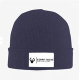 Bonnet de boxe bleu marine en tricot à revers avec étiquette tissée Esprit Boxe