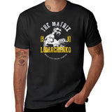 T-shirt Lomachenko The Matrix noir porté : blason avec photo en garde haute et nom LOMACHENKO en jaune