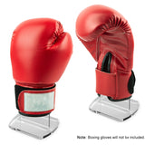 Gant de boxe posé sur son présentoir, ouverture vers le bas