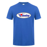 T-shirt Winning bleu roi, logo ovale Winning imprimé sur la poitrine