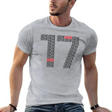 T-shirt Usyk 17 gris chiné, marquage typographique noir et rouge