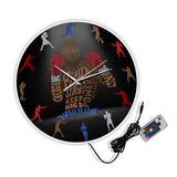 Horloge murale boxe rétroéclairée à cadran noir — visuel 4