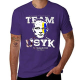 T-shirt Team Usyk violet, portrait et lettrage TEAM USYK