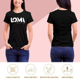 T-shirt Lomachenko femme, vue du marquage LOMA Boxing