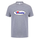 T-shirt Winning gris chiné, logo ovale Winning imprimé sur la poitrine