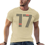 T-shirt Usyk 17 sable, marquage typographique noir et rouge