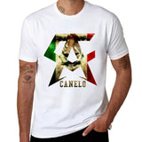 T-shirt Canelo Alvarez blanc, monogramme CA au drapeau mexicain