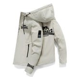 Coupe-vent Lonsdale crème, capuche à cordon et poche poitrine zippée