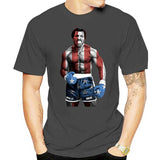 T-shirt Apollo Creed gris anthracite, visuel drapeau américain en pied
