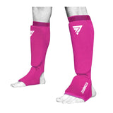 Protège-tibia chaussette rose fuchsia, manchon et chausson de pied