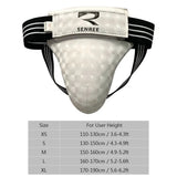 Guide des tailles coquille de boxe : XS 110-130 cm à XL 170-190 cm de stature