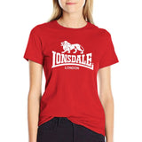 T-shirt Lonsdale femme coloris rouge, logo lion blanc