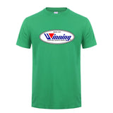 T-shirt Winning vert irlandais, logo ovale Winning imprimé sur la poitrine