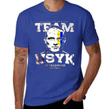T-shirt Team Usyk bleu roi, portrait et lettrage TEAM USYK