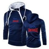 Sweat à capuche Lonsdale demi-zip bleu marine, logo rouge, logo au lion sur la poitrine