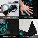 Tapis gant de boxe turquoise lavable en machine, dos antidérapant