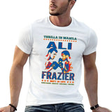 T-shirt boxe blanc, affiche Thrilla in Manila 1975 Ali contre Frazier
