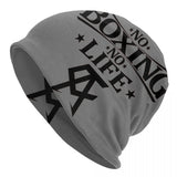 Bonnet No Boxing No Life gris au lettrage noir et monogramme CA
