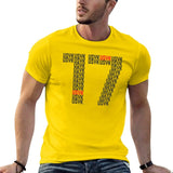 T-shirt Usyk 17 jaune, marquage typographique noir et rouge