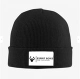 Bonnet de boxe noir en tricot à revers avec étiquette tissée Esprit Boxe For the Glory