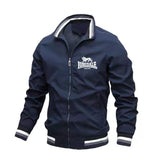 Blouson Lonsdale bleu marine, logo lion blanc