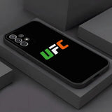 Coque UFC Samsung Galaxy, sigle UFC en vert, blanc et orange aux couleurs du drapeau irlandais sur fond noir