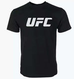 T-shirt UFC noir à grand logo UFC blanc imprimé sur la poitrine, col rond