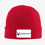 Bonnet de boxe rouge chiné en tricot à revers avec étiquette tissée Esprit Boxe
