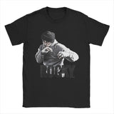 T-shirt au style Rocky Balboa noir, scène d'entraînement en garde