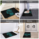 Tapis gant de boxe turquoise en entrée, cuisine, salle de bain et balcon