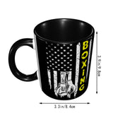 Cotes du mug boxe drapeau USA, contenance 330 ml