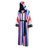 Peignoir de boxe Creed vu de trois quarts, ceinture noire nouée