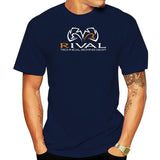 T-shirt Rival bleu marine : logo Rival Technical Boxing Gear, emblème blanc et lettrage orange et blanc