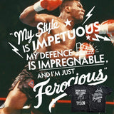 Détail de la citation Mike Tyson imprimée dans le dos du t-shirt