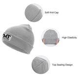 Détails du bonnet TMT gris : maille douce, forte élasticité, sommet fermé