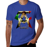 T-shirt Canelo Alvarez bleu moyen, monogramme CA au drapeau mexicain
