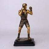 Statue de boxeur réaliste, finition or ou cuivré
