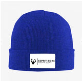 Bonnet de boxe bleu roi en tricot à revers avec étiquette tissée Esprit Boxe