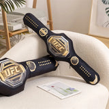 Coussin ceinture UFC, plaque octogonale dorée portant WORLD UFC CHAMPION