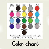Nuancier des 20 coloris du sticker Work Hard Dream Big