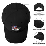 Détails de la casquette WBC : réglage arrière et bord de visière anti-frottement