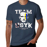 T-shirt Team Usyk bleu marine, portrait et lettrage TEAM USYK